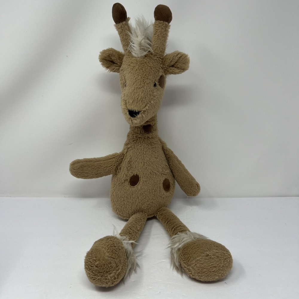 Unbranded Giraffe Plush 13in Tan Brown Vintage Beanie Bag Stuffed Animal Toy
